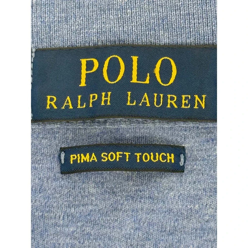 Polo Ralph Lauren Mens XL Heather Blue Short Sleeve Soft Touch Polo Shirt